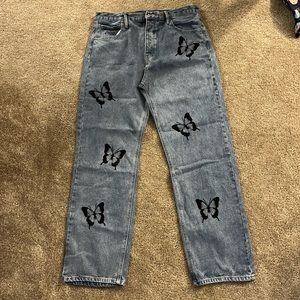 Fashion Nova Lightwash Butterfly Jeans